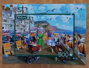 Falcon Deluxe Sidmouth Seafront/Beach Jigsaw Puzzle 500 Pieces Old Bus FREEPOST - Picture 1 of 9