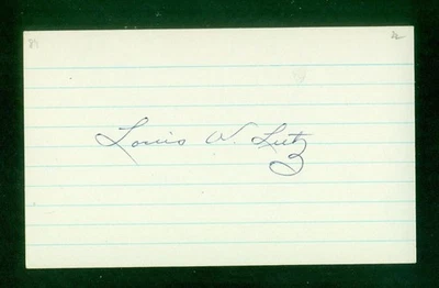 389, Louis "Red" Lutz, Original Signed/Autograph, Index Card, Reds, "1922" - Image 1 of 4