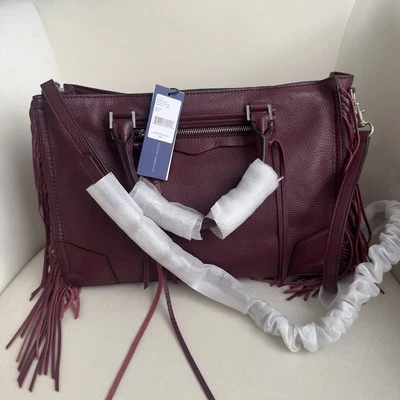 Rebecca Minkoff Leather Fringe Regan Satchel/Tote/Crossbody In Port red maroon - Image 1 of 4