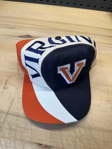 Vintage University of Virginia NCAA Twins Swirl Snapback Hat NOS RARE SPLIT SNAP - Picture 1 of 6