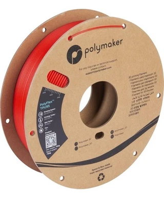 Filamento TPU Polymaker 1,75mm vermelho, 0,75kg Shore 95A impressora 3D flexível - Imagem 1 de 2