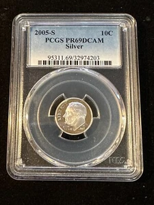 2005 S ROOSEVELT DIME PR69DCAM SILVER 203 - Picture 1 of 4