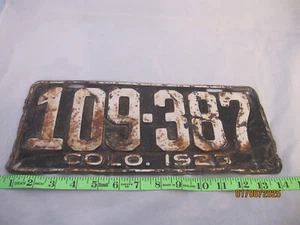 Colorado License Plate 1923 starting to rust/original paint #109-387 - Picture 1 of 8