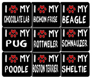 I LOVE MY DOG Decorative Mouse Pad Art Print Pet Paw 9.24x7.75 1/4in or 1/8in - Picture 1 of 46