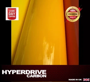 Vinyl Wrap Dark Yellow Gloss Premium Quality Sheet Film Bubble Free Release UK! - Picture 1 of 4