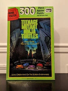 Vintage 1990 Teenage Mutant Ninja Turtles 300 Piece Movie Poster Puzzle Complete - Picture 1 of 6