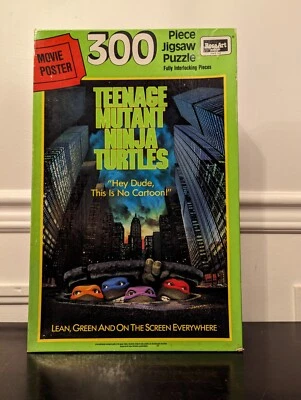 Vintage 1990 Teenage Mutant Ninja Turtles 300 Piece Movie Poster Puzzle Complete Foto 1 de 4