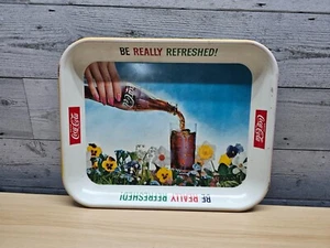 VTG 1960'S COCA-COLA "BE REALLY REFRESHED" SERVING TRAY - Picture 1 of 5