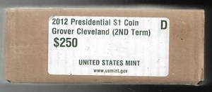 2012-D Grover Cleveland Presidential Dollar Mint Sealed Box of 250 BU $1 Coins - Picture 1 of 2