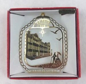Nations Treasures Charleston S.C. Rainbow Row 24K Brass Metal Souvenir Ornament - Picture 1 of 7