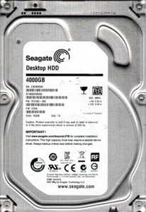 ST4000DM000 P/N: 1F2168-300 F/W: CC54 TK Z303 Seagate 4TB - Bild 1 von 1