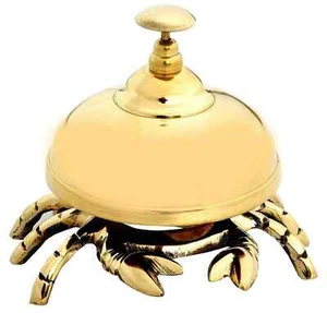 Crab Desk Service Call Bell Restaurant Hotel Counter Reception Solid Brass - Picture 1 of 5