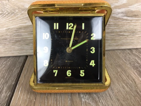 Phinney Walker Travel Alarm Clock Wind Up Repair Needed Cover