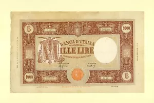 ITALIEN ITALIEN 1000 LIRE TAUSEND BANK D'ITALIA 22. SEPTEMBER 1943 P-72a VF ++ SELTEN - Bild 1 von 2