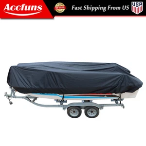 V-Hull Tri-Hull Runabout Waterproof Heavy Duty Boat Cover Trailerable Fishing US - Picture 1 of 13