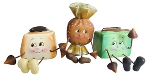 Anthropomorphic Candy Redin Set Of Three Shelf Sitters Kitcshy Cute Happy Smile  - Picture 1 of 18