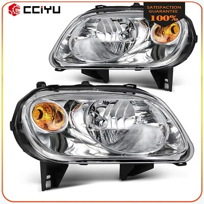 Headlights Assembly For 2006-2011 Chevy HHR Chrome Housing w/Reflector Pair - Image 1 of 4