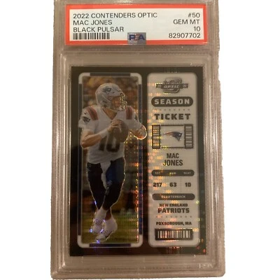 Mac Jones 2022 contenders optic black pulsar /5 Psa 10 - Image 1 of 2
