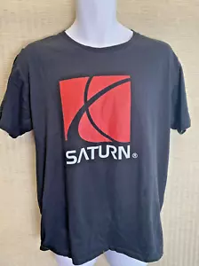 Vintage Saturn Car Logo Men's Black t-shirt Size Large 1990's - Picture 1 of 4
