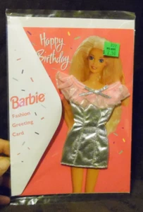 Vintage 1994 Happy Birthday Barbie Fashion Grußkarte neu versiegelt - Bild 1 von 2