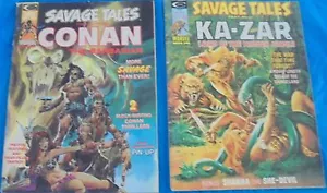 Marvel Curtis Comics Savage Tales Lot # 4 Conan The Barbarian # 8 Ka-Zar Jungle - Picture 1 of 11