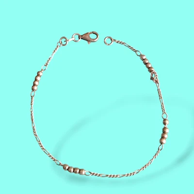 Sterling Silver Plus Size 9in Chain Bracelet Signed Not Scrap Or Anklet  - Image 1 of 4