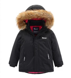 Hiheart Girls Hooded Waterproof Ski Coat with Faux Fur Trim Hood - Black - Picture 1 of 11