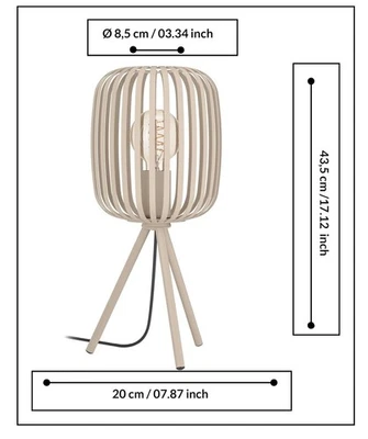 Eglo 900521 ROMAZZINA E27 Tischleuchte Ø200mm Sandfarben Neu - Bild 1 von 4