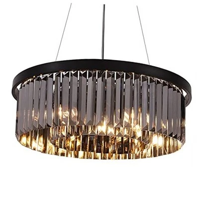  Crystal Chandeliers for Dining Room Light Fixture, 6 Lights 21.66" Smoke Grey - Image 1 of 4