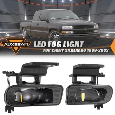AUXBEAM Pair DOT Approved LED Fog Lights for 99-02 Chevrolet Silverado 1500 2500 - Image 1 of 4