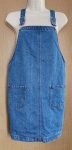 TU Woman Petite Denim Pinafore Mini Dress Size 8 - Picture 1 of 6