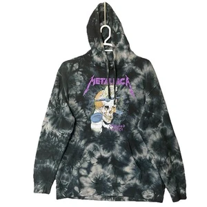 Vintage Y2K Metallica Pushead Pullover Hoodie Black Men’s XL Black Gray Tie Dye - Picture 1 of 8
