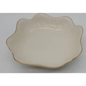VINTAGE LENOX PORCELAIN GOLD TRIMMED BREAD FRUIT BOWL - Imagen 1 de 2