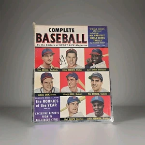 Revista de béisbol completa 1950 Jackie Robinson Brooklyn Dodgers Stan Musial de colección - Imagen 1 de 13