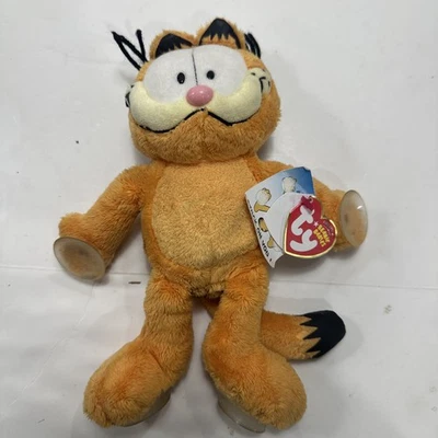 9" TY Beanie Babies Garfield Plush Window Suction Cup "Stuck on you" Y2K - Image 1 of 4
