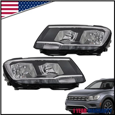 For Volkswagen Tiguan 2018-2021 LED DRL Headlights Assembly Pair Left+Right Side Foto 1 de 4