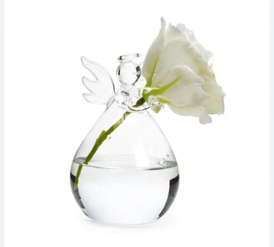 Jarrón de vidrio con forma de ángel flor planta botella transparente soporte decorativo conjunto de 2 Foto 1 de 4