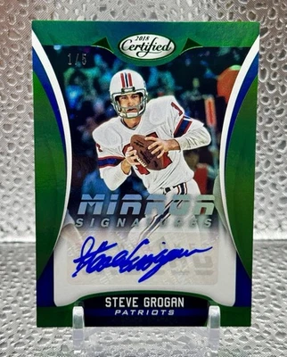 2018 Panini Certified Mirror Certified Steve Grogan GreenAuto #/5 - Image 1 of 2