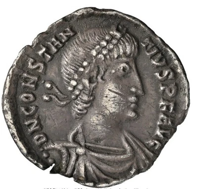 Constantius II 337-361 AD Constantine Roman Empire SILVER AR Siliqua Caesar Coin - Image 1 of 4