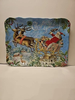 Michel Design Works Christmas Joy Santa Sleigh & Reindeer Melamine Cookie Tray  - Image 1 of 3