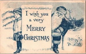AK Weihnachtsmann Pfeife Rentier Weihnachten Tag nach Prärie Ansicht Kansas KE6 - Bild 1 von 2