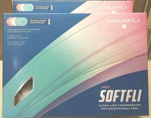 New 24 Maxfli 2023 SoftFli - Translucent Multicolor Gloss Golf Balls - Picture 1 of 4
