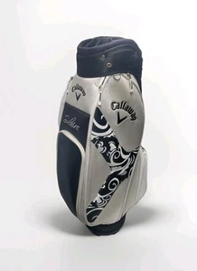 Callaway Solaire Black/White Cart Bag w. 9 Dividers Rain Cover 6 Pockets - Picture 1 of 19