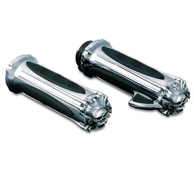 Kuryakyn Zombie Chrome/Black Grips w/Throttle Boss - Cable Style (6295) Foto 1 de 2