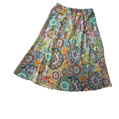 Falda Johnny Was Maci XXL Kiki 100% Seda Artística Satén Shibori Foto 1 de 4