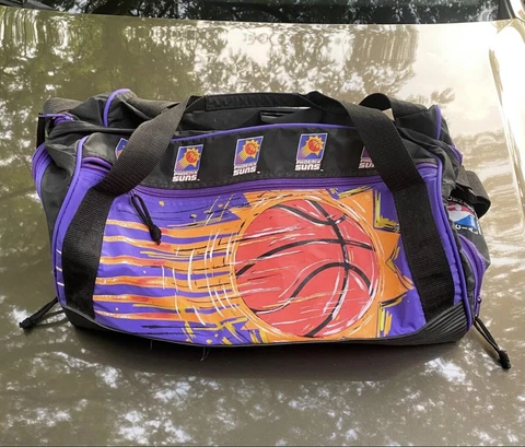 Vintage 90s Retro NBA Offical Phoenix Suns Duffle Bag Gym Rare 18x10x10 Cover
