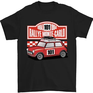 T-shirt da uomo Rallye Monte Carlo mini auto da rally cotone gildan