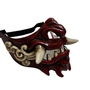 Beleuchtete Oni Dämon Cosplay Halloween Musik Festival Maskerade Maske [rot] - Bild 1 von 5
