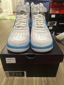 Size 11.5 - Nike Air Force 1 '07 LV8 High Blue Ember Glow - Picture 1 of 9