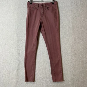 Mossimo Womens High Rise Skinny Jean Power Stretch Denim Pink Brown Sz 00R / 24 - Picture 1 of 7